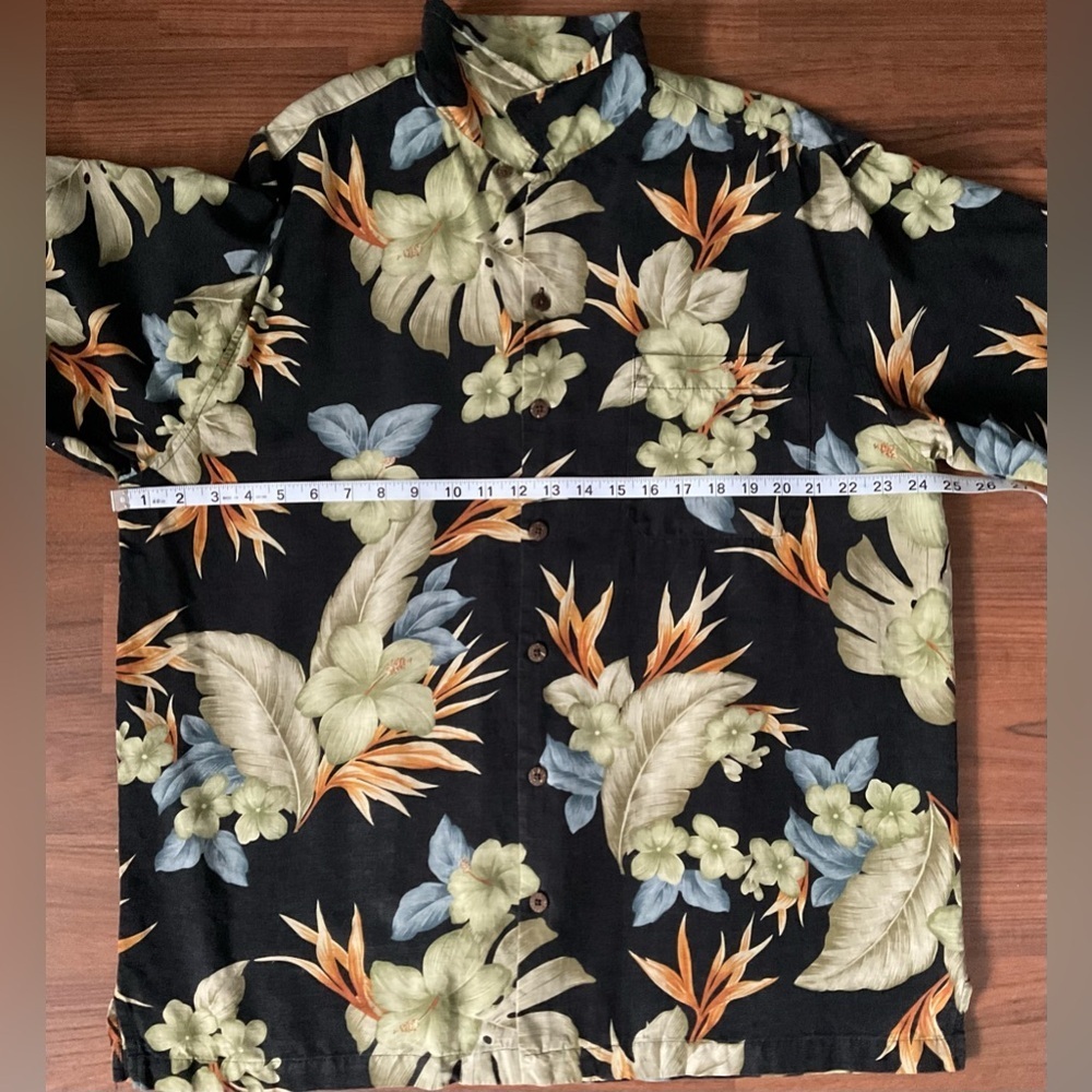 Caribbean Joe Black and Green Casual Button Down Shirt - Picture 6 of 8